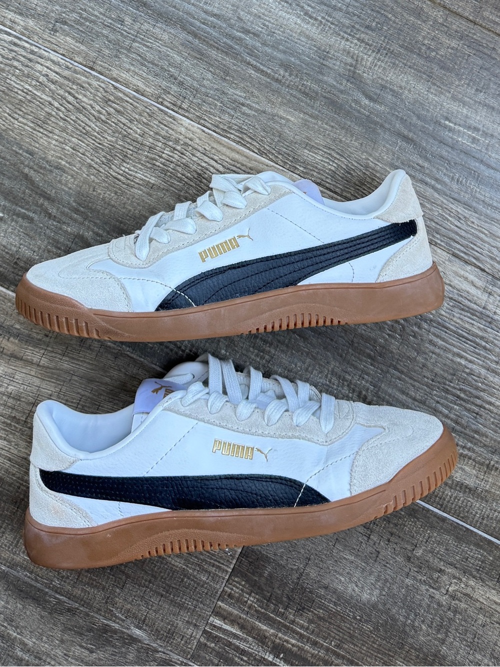 Puma Club 5v5 Suede 'White Black Gum' black white 7.5